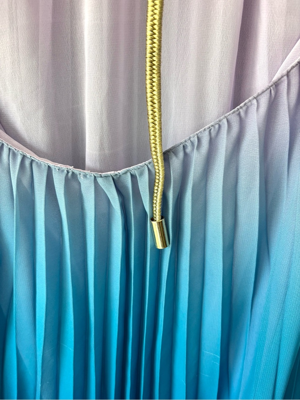 L'ATISTE Pleated Halter Neck Maxi Dress Low Back Ombré Purple Blue Pink Formal - Picture 7 of 13